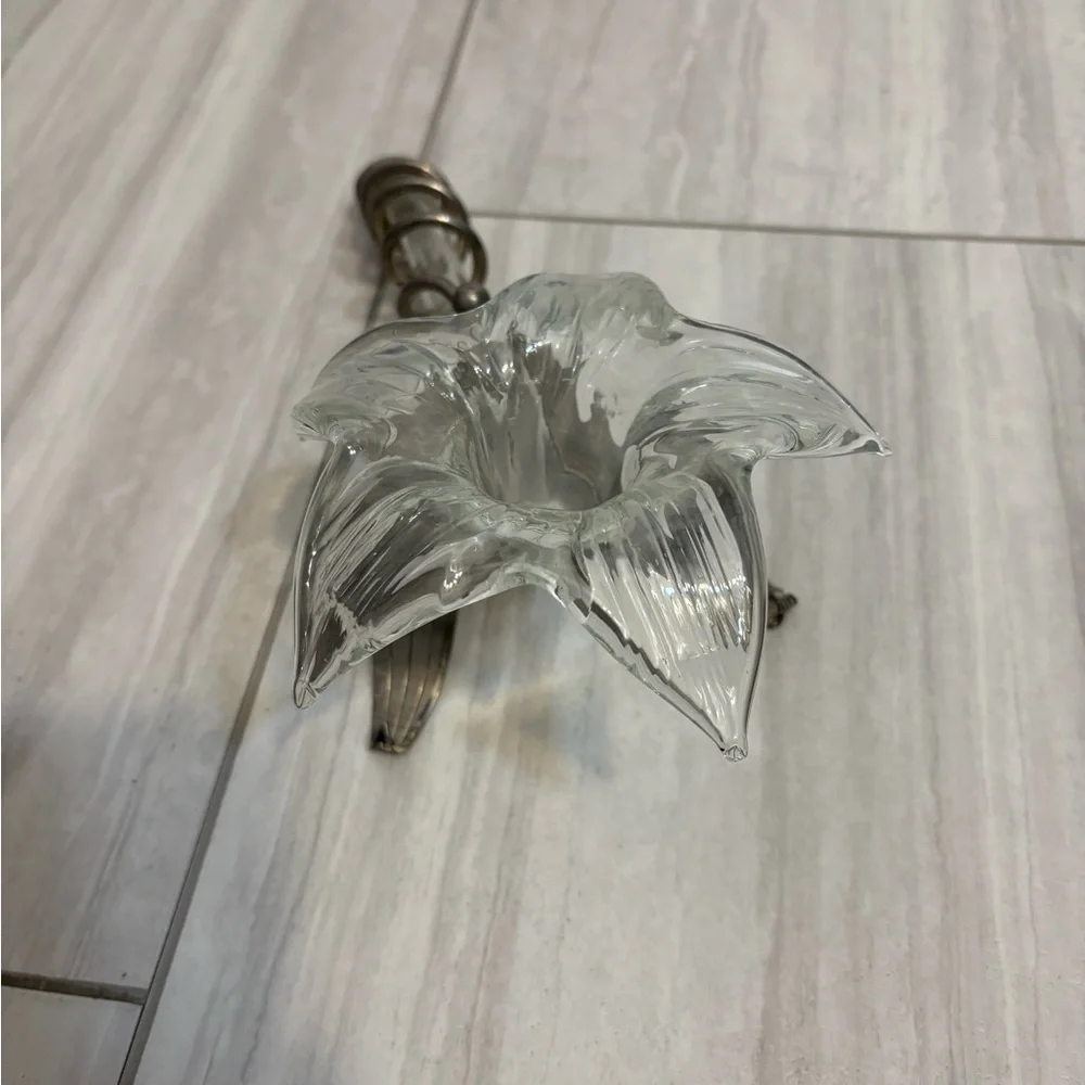 Art Deco Silver Plated Flower Vase With Metal Holder